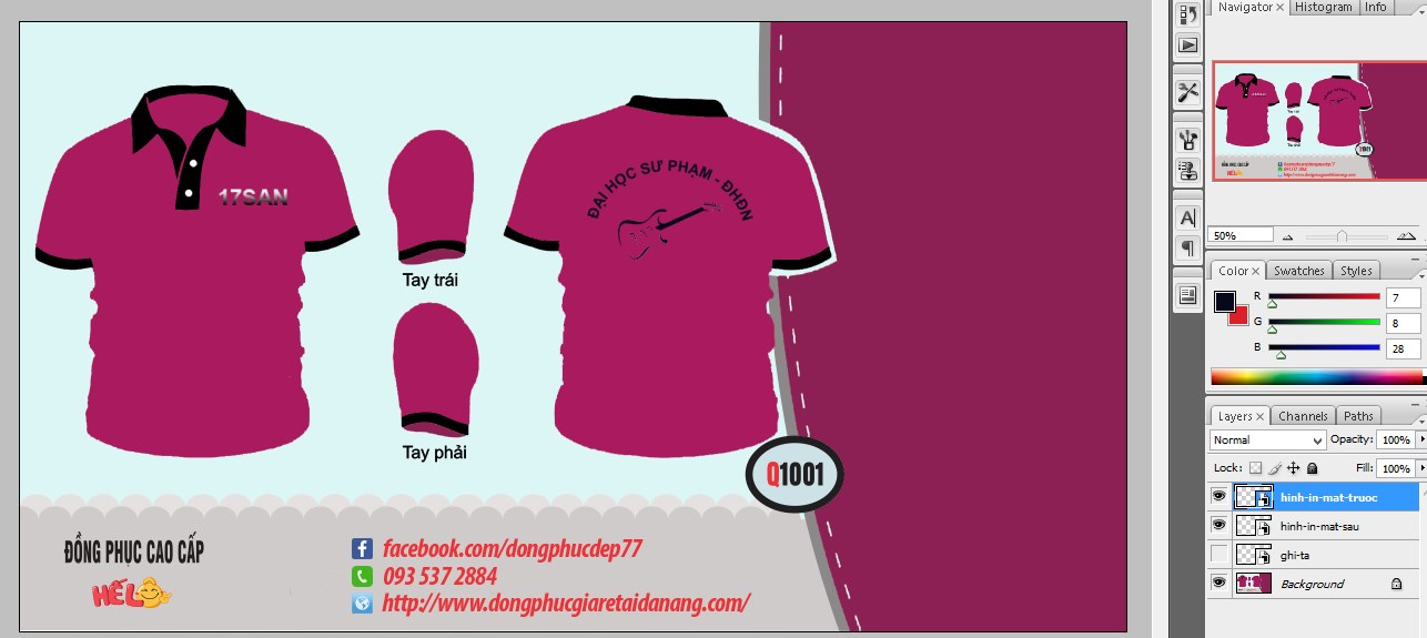 chèn nội dung vào thiết kế mẫu