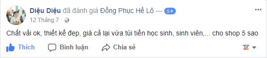 đánh giá về áo đồng phục